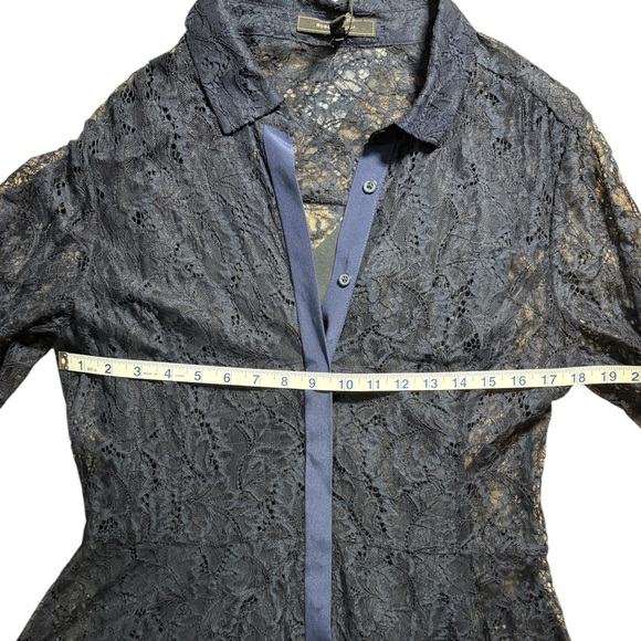 NWT BCBGMAXAZRIA Beatryce Navy Floral Lace Dress - Size 10 - Picture 5 of 9